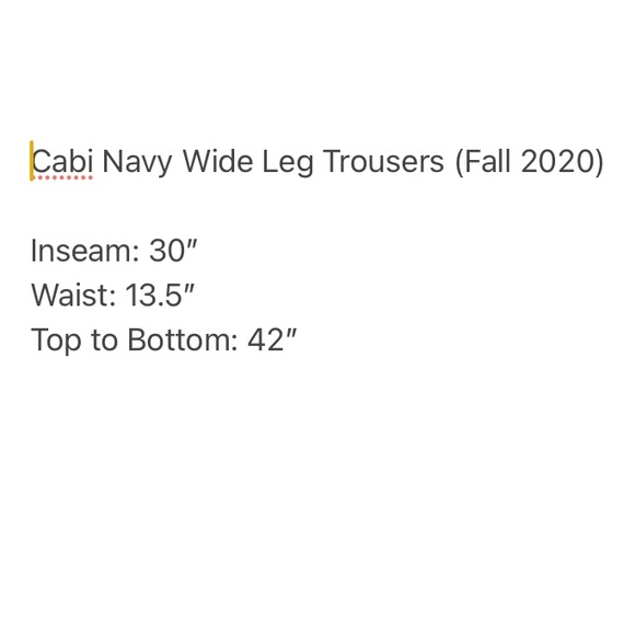 Cabi Navy Wide Leg Trousers - Picture 4 of 6